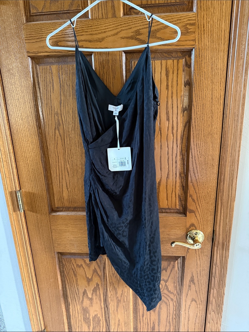 Cushnie Black Asymmetrical Slip Dress